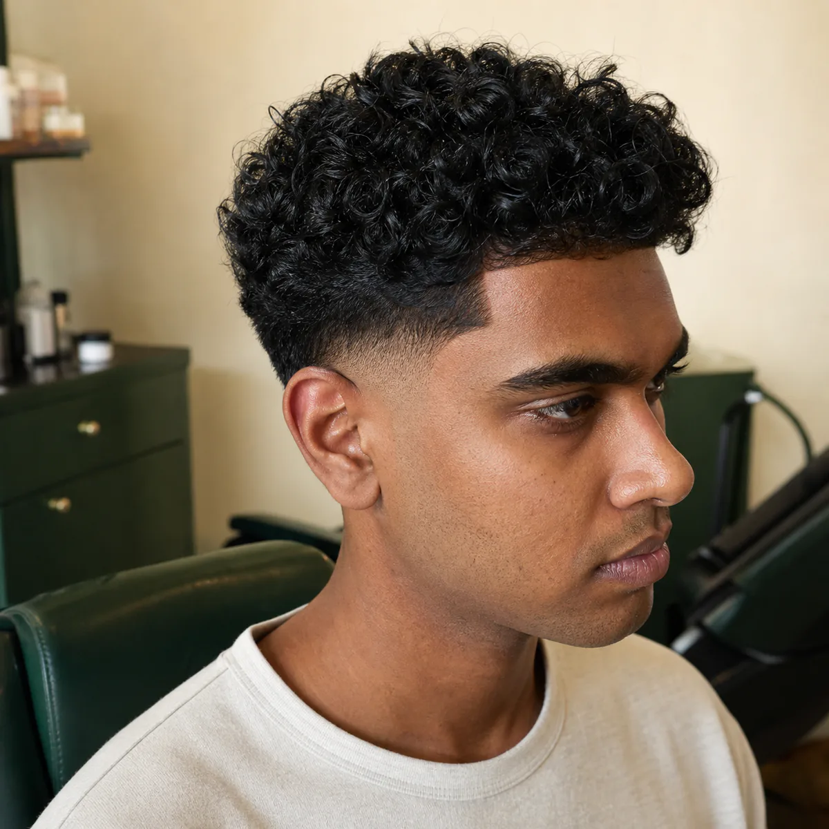 Sharp taper and natural curls